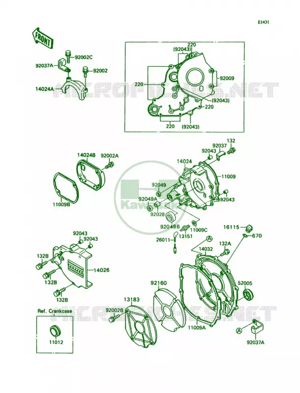Engine Covers Kawasaki MOTOS 750 1990 Ninja ZX-7  ZX750-H2