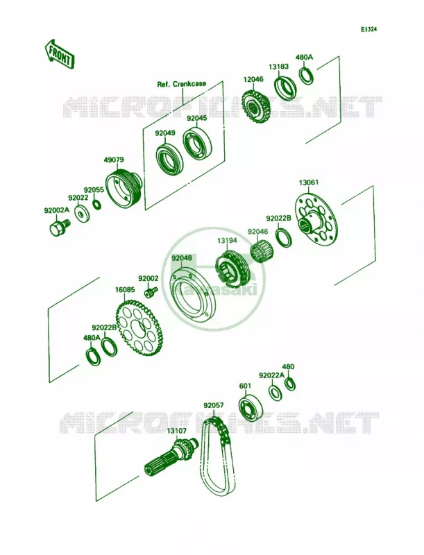 Generator Shaft Kawasaki MOTOS 750 1990 Ninja ZX-7  ZX750-H2