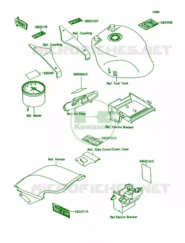 Labels Kawasaki MOTOS 750 1990 Ninja ZX-7  ZX750-H2