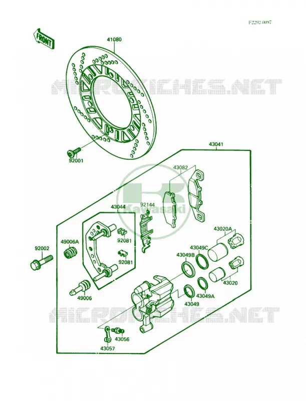 Front Brake Kawasaki MOTOS 500 1989 EX500  EX500-A3