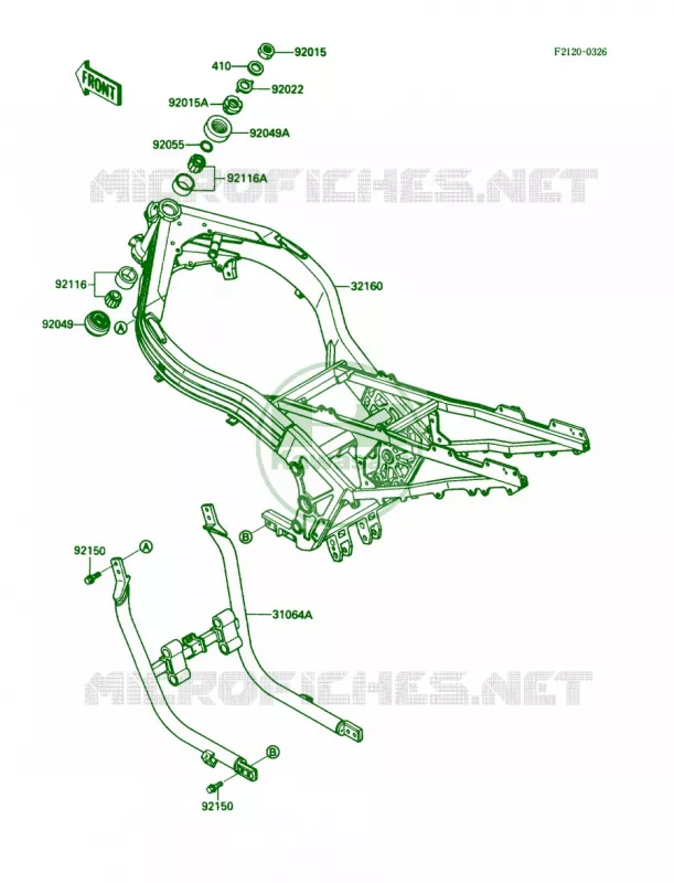 Frame Kawasaki MOTOS 1000 1989 Ninja ZX-10  ZX1000-B2