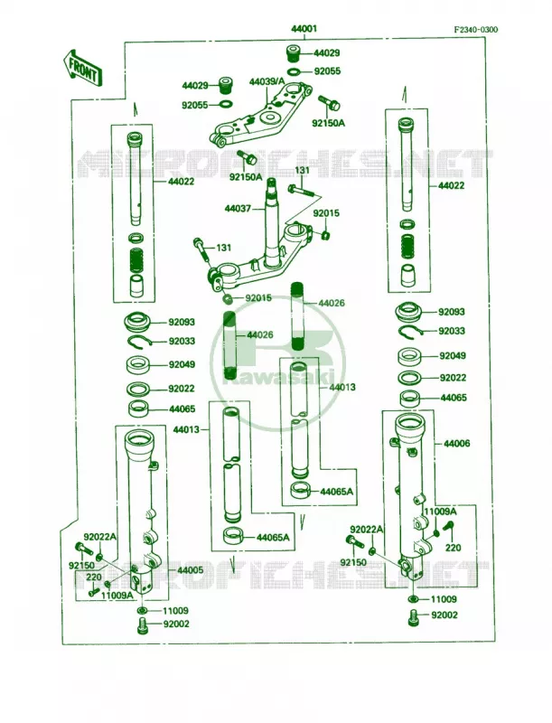 Front Fork Kawasaki MOTOS 1000 1989 Ninja ZX-10  ZX1000-B2