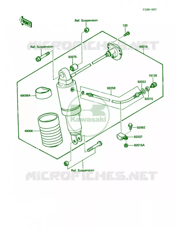 Shock Absorbers Kawasaki MOTOS 1000 1989 Ninja ZX-10  ZX1000-B2