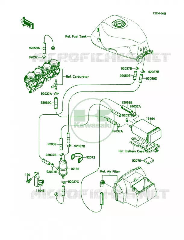 Fuel Evaporative System Kawasaki MOTOS 600 1989 Ninja 600R  ZX600-C2