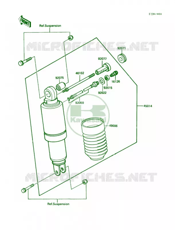 Shock Absorbers Kawasaki MOTOS 600 1989 Ninja 600R  ZX600-C2