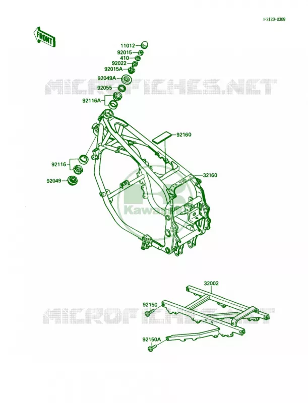 Frame Kawasaki MOTOS 600 1988 Ninja 600R  ZX600-C1
