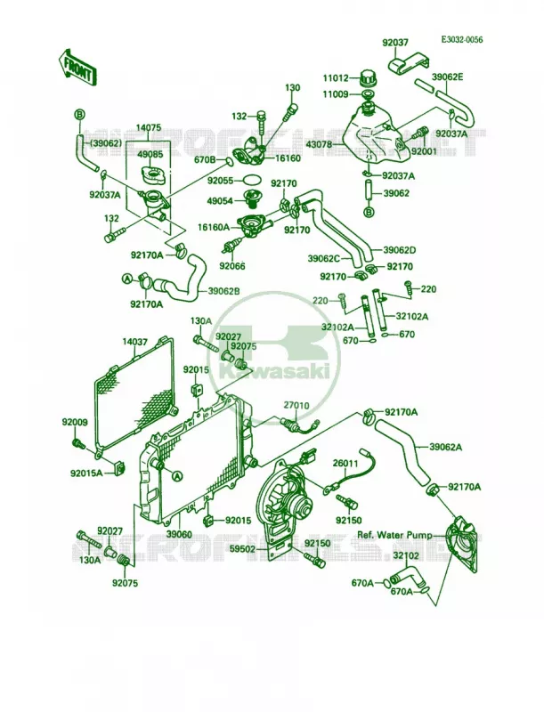 Radiator Kawasaki MOTOS 500 1987 EX500  EX500-A1