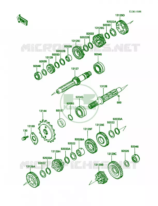 Transmission Kawasaki MOTOS 500 1987 EX500  EX500-A1