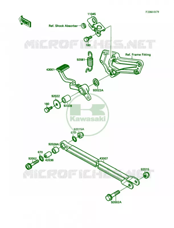 Brake PedalTorque Link Kawasaki MOTOS 750 1987 Ninja 750R  ZX750-F1