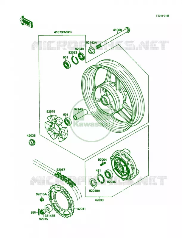 Rear WheelChain Kawasaki MOTOS 750 1987 Ninja 750R  ZX750-F1