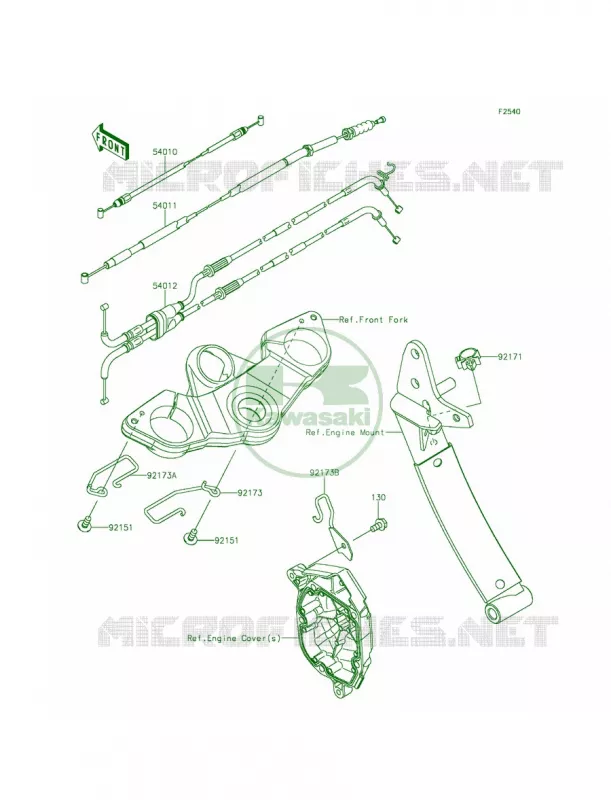 Cables Kawasaki MOTOS 1000 2015 Ninja 1000 ABS  ZX1000MFF