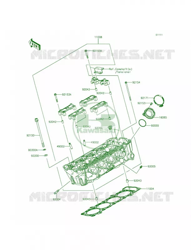 Cylinder Head Kawasaki MOTOS 1000 2015 Ninja 1000 ABS  ZX1000MFF