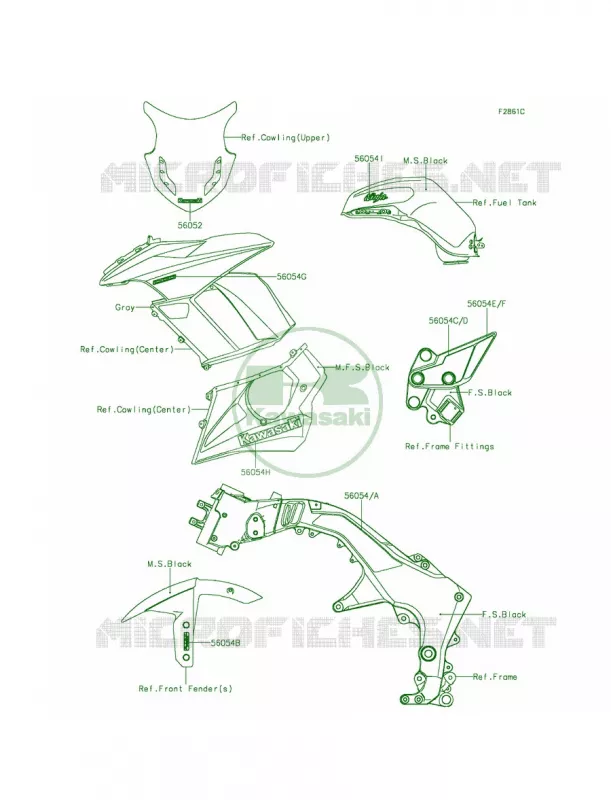 DecalsGrayMFF Kawasaki MOTOS 1000 2015 Ninja 1000 ABS  ZX1000MFF