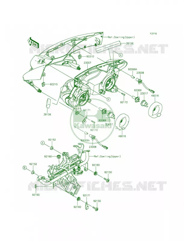 Headlights Kawasaki MOTOS 1000 2015 Ninja 1000 ABS  ZX1000MFF