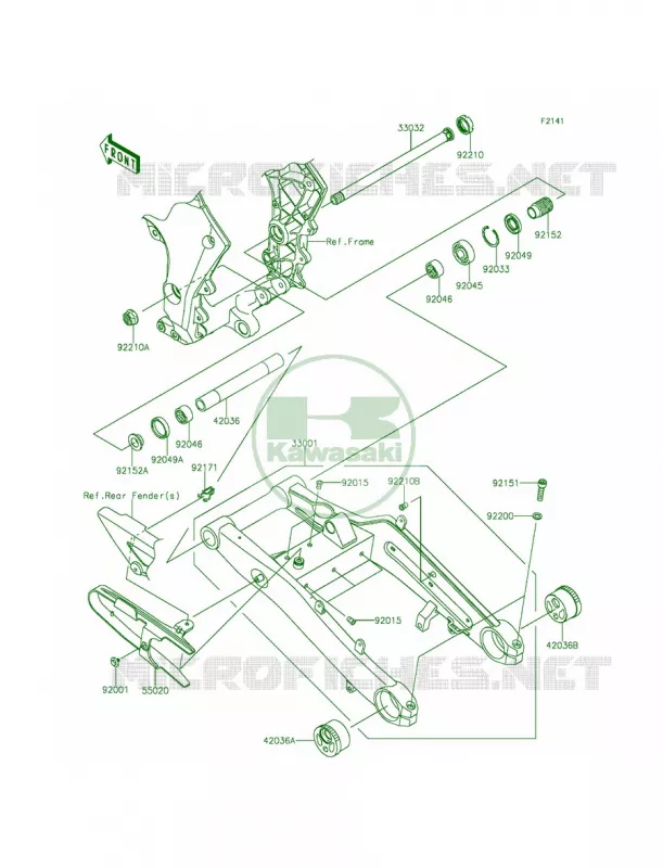 Swingarm Kawasaki MOTOS 1000 2015 Ninja 1000 ABS  ZX1000MFF