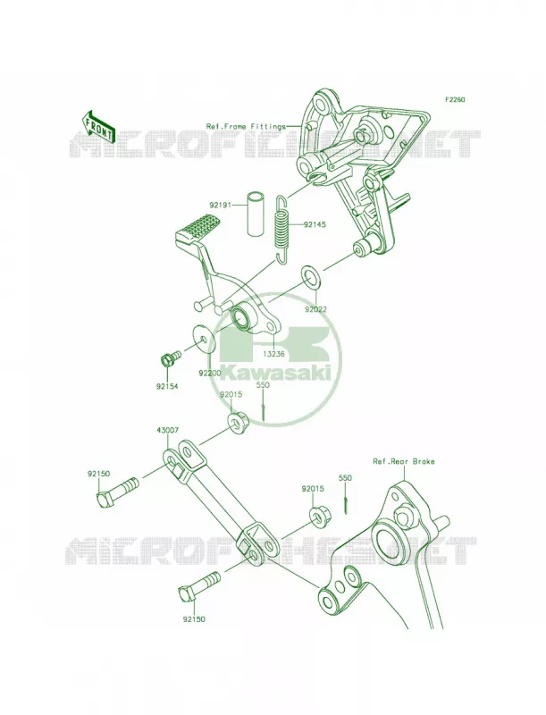 Brake PedalTorque Link Kawasaki MOTOS 1000 2015 Z1000 ABS  ZR1000GFF