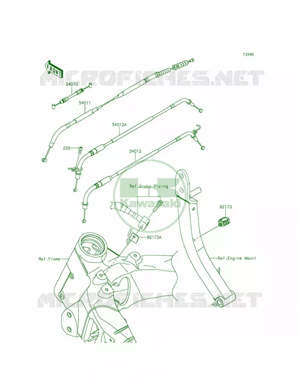 Cables Kawasaki MOTOS 1000 2015 Z1000 ABS  ZR1000GFF