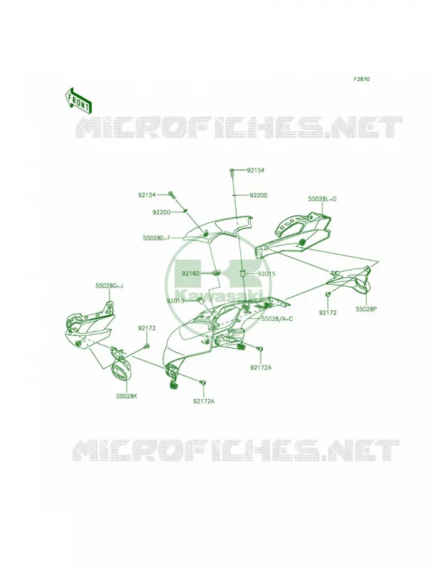 CowlingUpper Kawasaki MOTOS 1000 2015 Z1000 ABS  ZR1000GFF