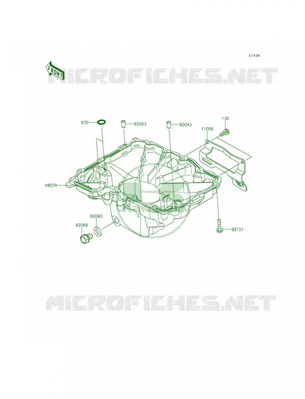 Oil Pan Kawasaki MOTOS 1000 2015 Z1000 ABS  ZR1000GFF