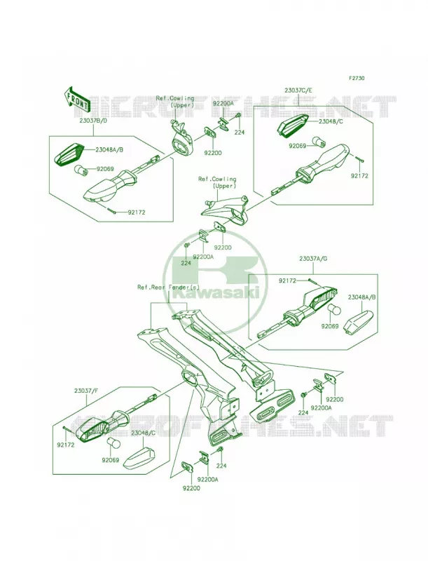 Turn Signals Kawasaki MOTOS 1000 2015 Z1000 ABS  ZR1000GFF