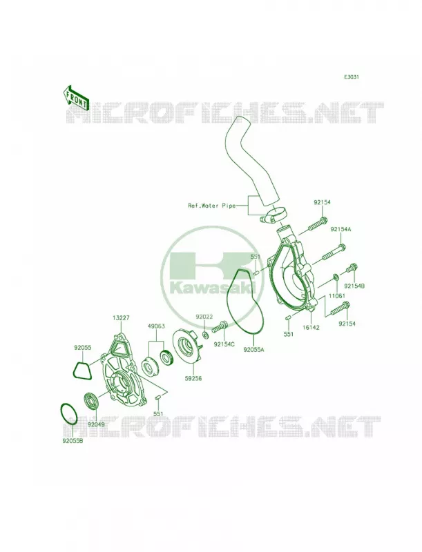 Water Pump Kawasaki MOTOS 650 2015 Ninja 650 ABS  EX650FFF