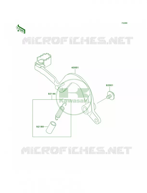 Brake Pedal Kawasaki MOTOS 200 2000 KDX200  KDX200-H6