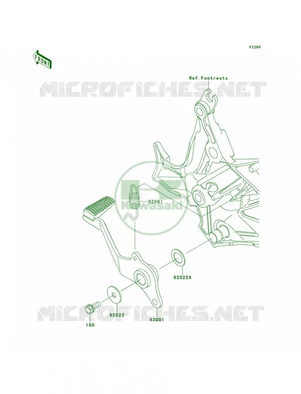 Brake Pedal Kawasaki MOTOS 650 2013 Versys  KLE650CDF