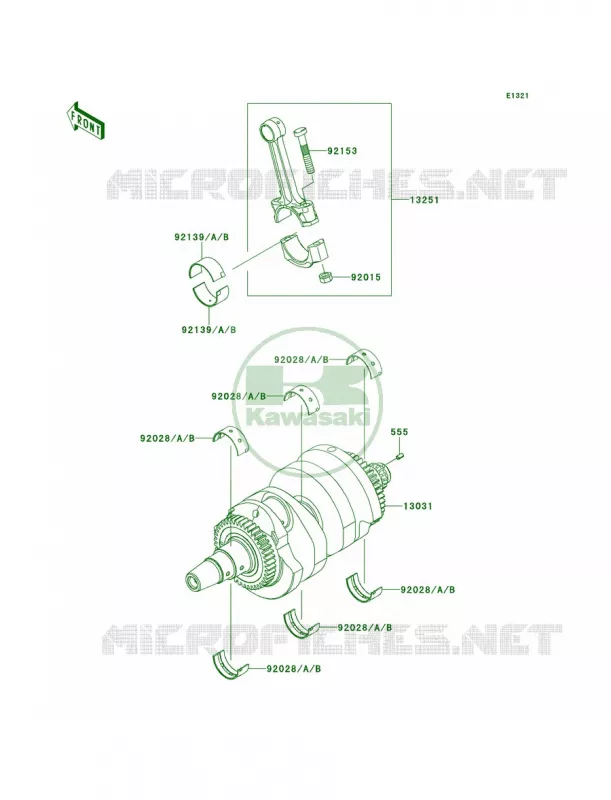 Crankshaft Kawasaki MOTOS 650 2013 Versys  KLE650CDF