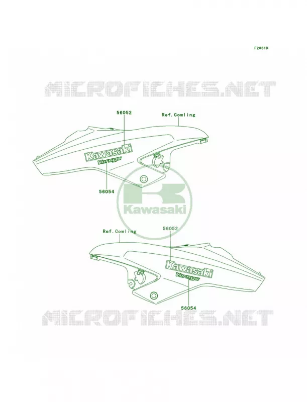 DecalsWhiteCDFCAUS Kawasaki MOTOS 650 2013 Versys  KLE650CDF