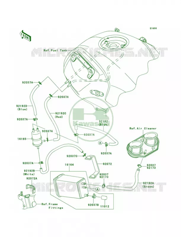 Fuel Evaporative SystemCA Kawasaki MOTOS 650 2013 Versys  KLE650CDF