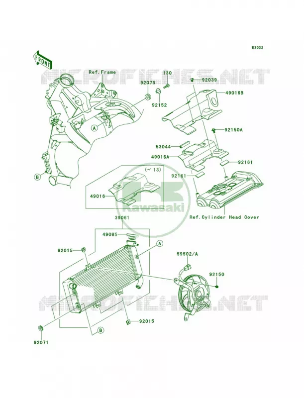 Radiator Kawasaki MOTOS 650 2013 Versys  KLE650CDF