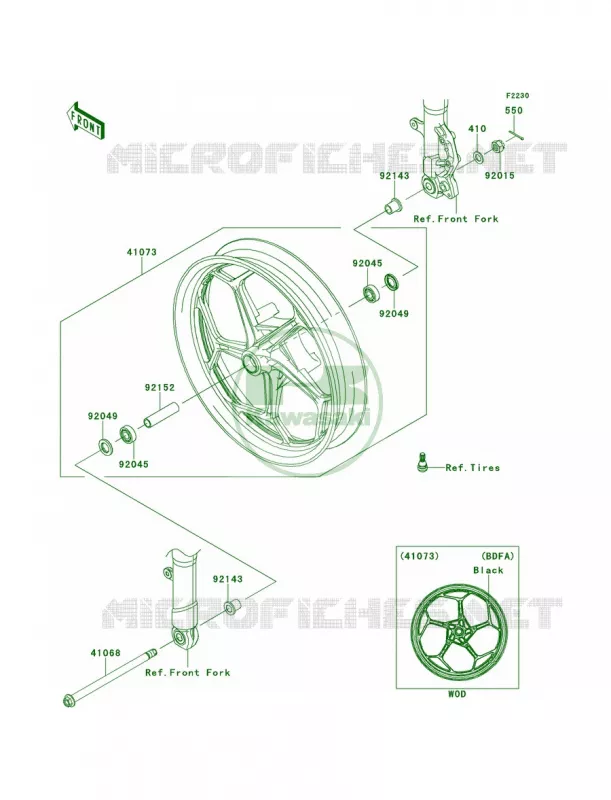 Front WheelBDF-BEF Kawasaki MOTOS 300 2014 Ninja 300 ABS  EX300BEF