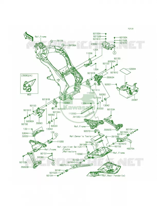 Frame Fittings Kawasaki MOTOS 1000 2014 Ninja 1000 ABS  ZX1000MEF