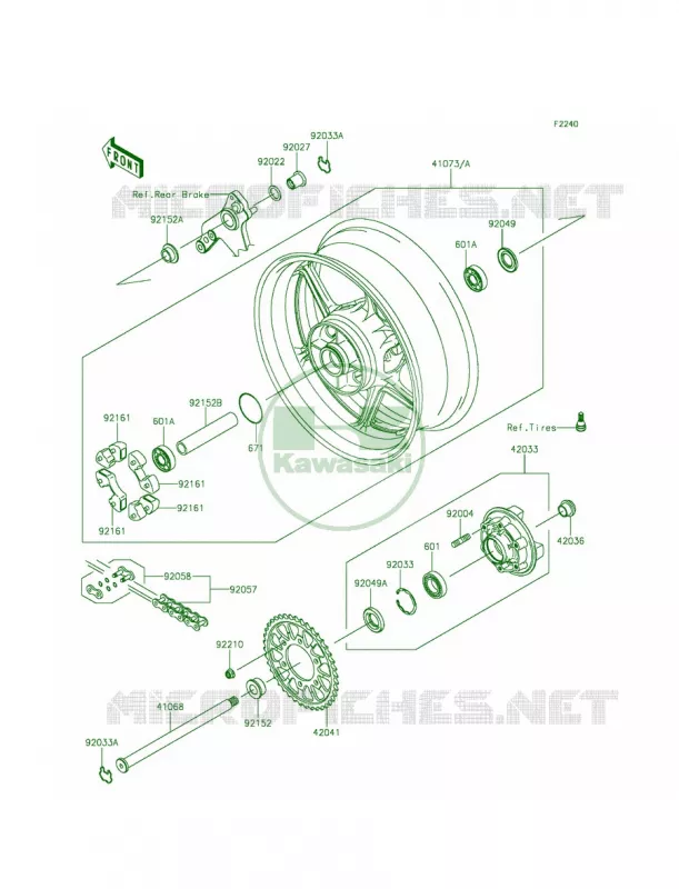 Rear WheelChain Kawasaki MOTOS 1000 2014 Ninja 1000 ABS  ZX1000MEF