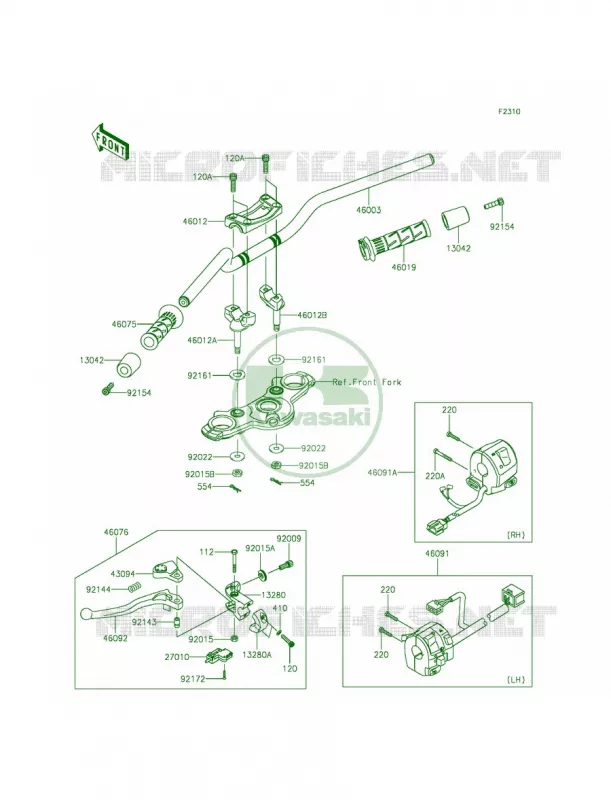 Handlebar Kawasaki MOTOS 650 2014 Ninja 650 ABS  EX650FEF