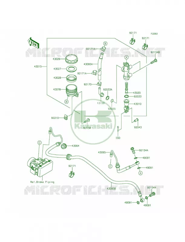 Rear Master Cylinder Kawasaki MOTOS 650 2014 Ninja 650 ABS  EX650FEF
