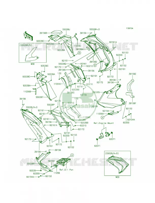Cowling LowersEDS-EFF Kawasaki MOTOS 650 2014 Ninja 650  EX650EEF