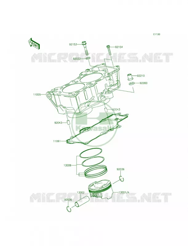 CylinderPistons Kawasaki MOTOS 650 2014 Ninja 650  EX650EEF
