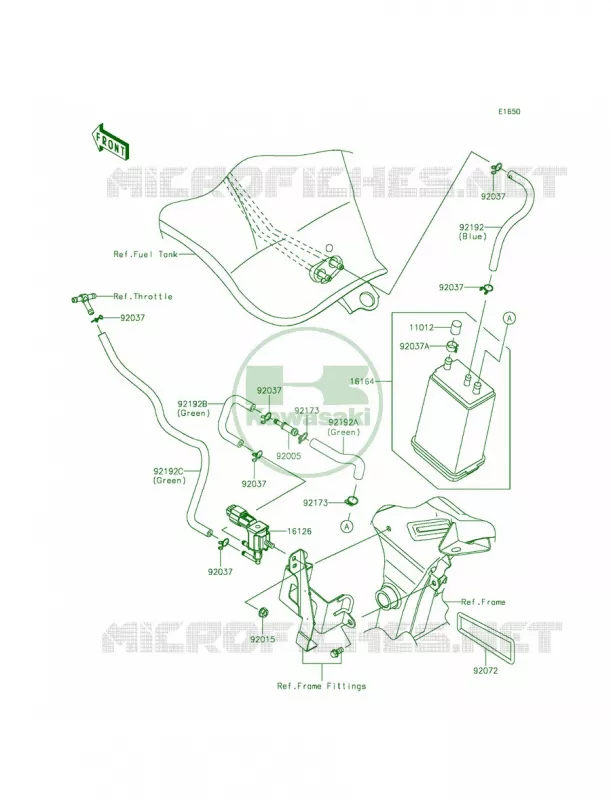 Fuel Evaporative SystemCA Kawasaki MOTOS 650 2014 Ninja 650  EX650EEF