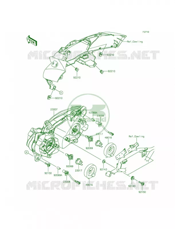 Headlights Kawasaki MOTOS 650 2014 Ninja 650  EX650EEF