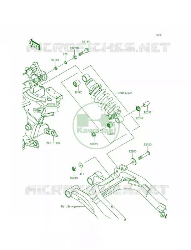 SuspensionShock Absorber Kawasaki MOTOS 650 2014 Ninja 650  EX650EEF