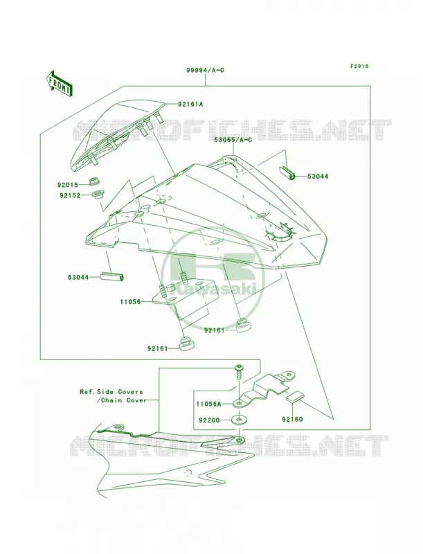 AccessorySingle Seat Cover Kawasaki MOTOS 300 2014 Ninja 300  EX300AES