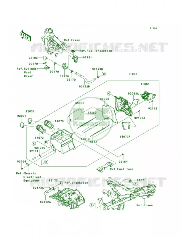 Air Cleaner Kawasaki MOTOS 300 2014 Ninja 300  EX300AESA
