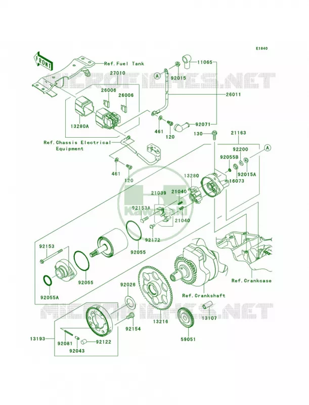 Starter Motor Kawasaki MOTOS 300 2014 Ninja 300  EX300AESA