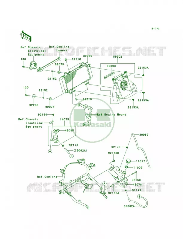 Radiator Kawasaki MOTOS 300 2014 Ninja 300 SE  EX300AEF