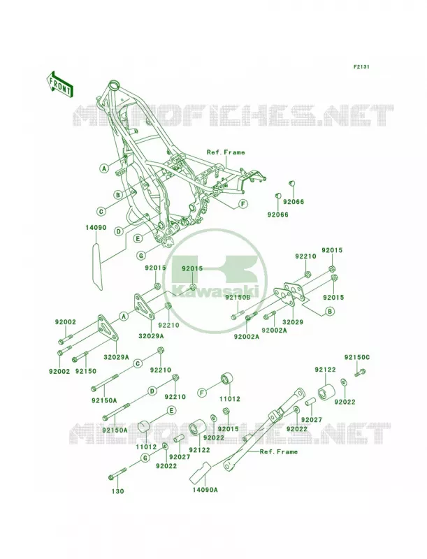 Frame Fittings Kawasaki MOTOS 220 2000 KDX220R  KDX220-A7