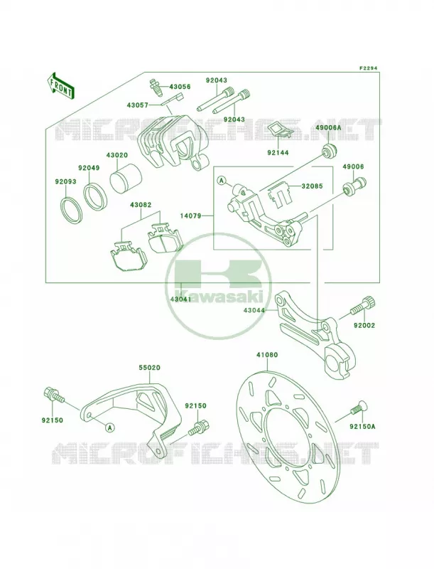 Rear Brake Kawasaki MOTOS 220 2000 KDX220R  KDX220-A7