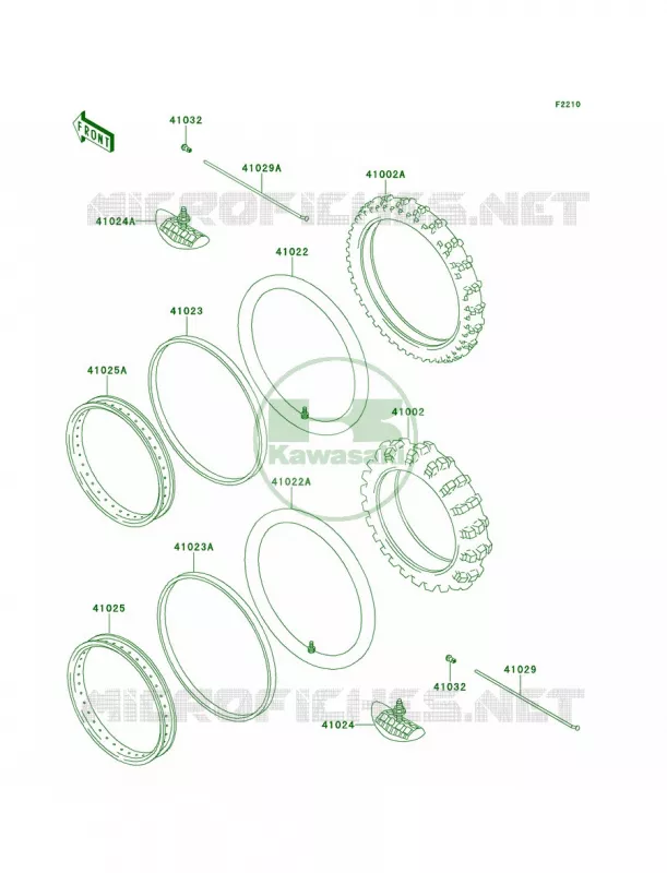 WheelsTires Kawasaki MOTOS 220 2000 KDX220R  KDX220-A7