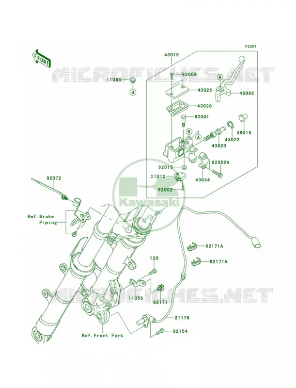 Front Master Cylinder Kawasaki MOTOS 300 2014 Ninja 300 ABS SE  EX300BEFA
