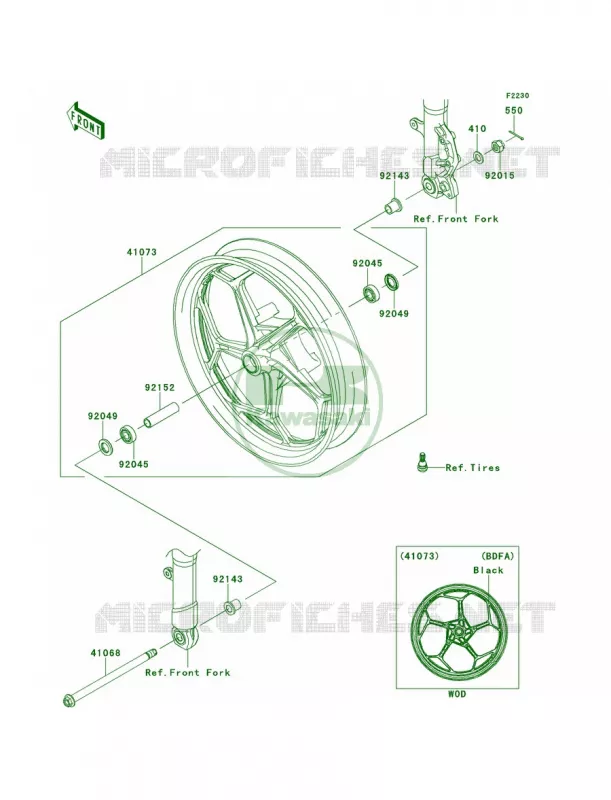 Front WheelBDF-BEF Kawasaki MOTOS 300 2014 Ninja 300 ABS SE  EX300BEFA